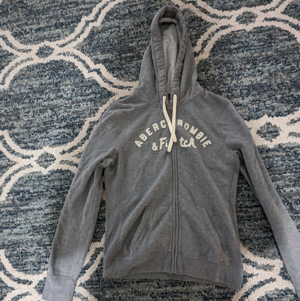 Abercrombie and Fitch Zip Hoodie Gray Size Large